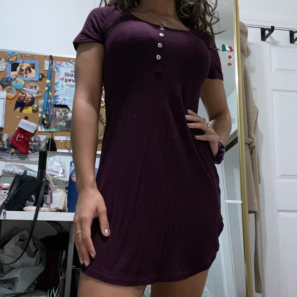 Purple t-shirt dress